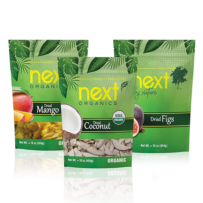 Next Organics Organic Dried Fruit Mango/Coconut/Figs 16 Ounce