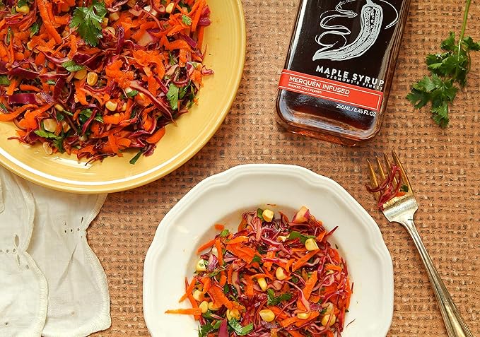 Runamok Maple Hot + Spicy Infused Maple Syrup - Authentic &amp Real Vermont Maple Syrup | Smoked Chili Pepper Infused | Great Spice For Any Meal Vinaigrettes Chicken &amp Waffles | 8.45 Fl Oz (250