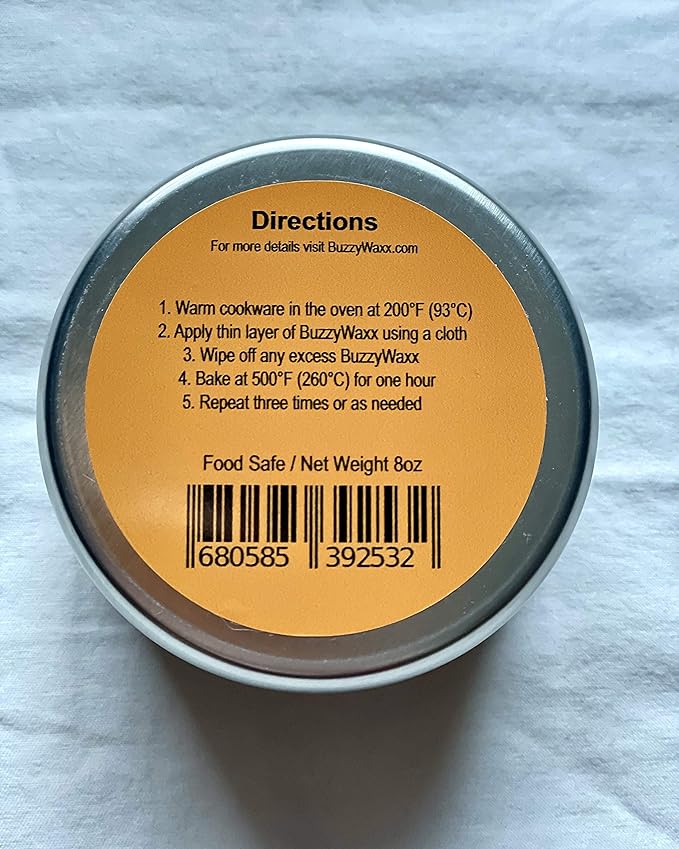 Order the BuzzyWaxx Original Mega Can works great to season your cast iron and carbon steel!
