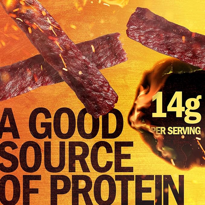Jack Link's Beef Steak Sweet &amp Hot - Protein Snacks Meat Snack with 14g of Protein Made with 100% Beef Individually Wrapped Bulk Snack Pack - 2 Oz. (12 Count)