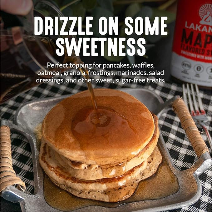 Lakanto Bulk Sugar Free Maple Syrup With Monk Fruit &amp Erythritol For Pancakes Waffles Oatmeal Coffee Tea Granola Frosting &amp Dressing Zero Sugar Keto Vegan Gluten Free (128 Fl Oz - Pa
