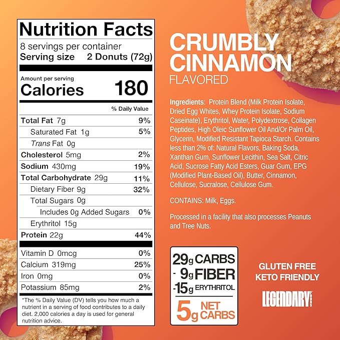 Legendary Foods 22 g Protein Pastry and Donut Bundle 24 Pack - Low Carb Meal Replacement Bar - Gluten Free Protien Snacks - Healthy Keto Snack Box - Low Sugar Energy Bars - Bariatric Diabetic Friendly