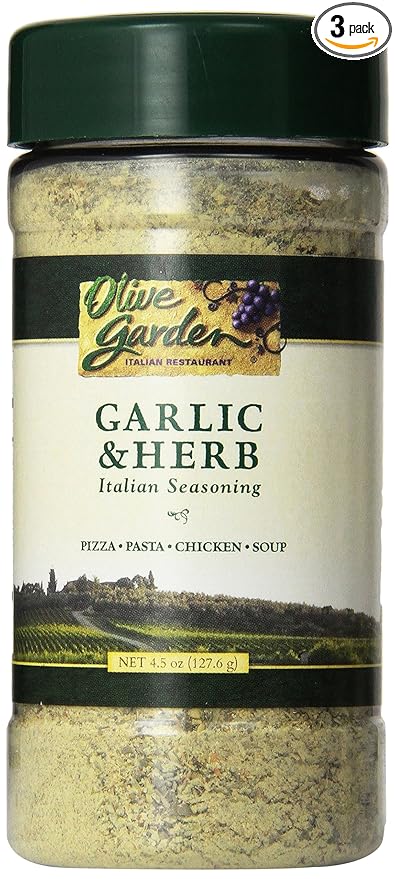 Olive Garden Garlic &amp Herb Italian Seasoning 4.5oz Bottle (Pack of 3)
