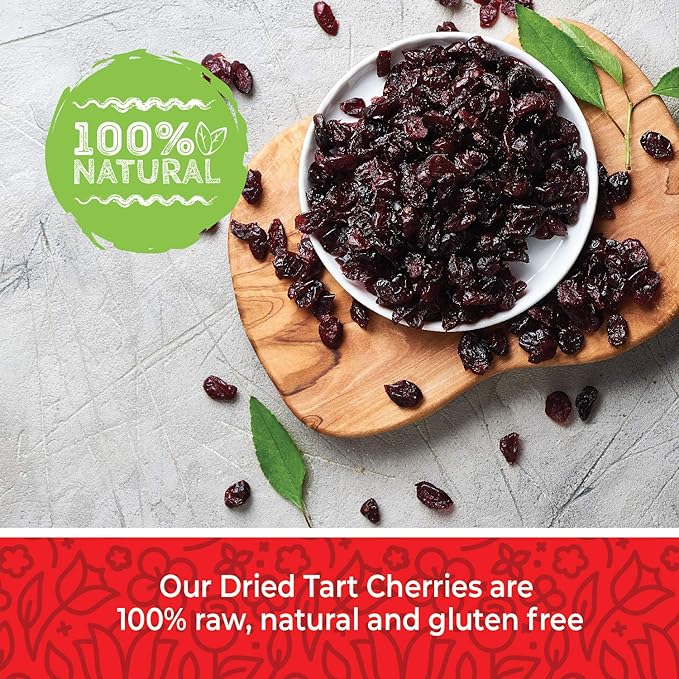 Herbaila Dried Cherries Tart Cherry Montmorency Tart Cherries Dried Sour Cherries Fresh Montmorency Dried Tart Cherries Dried Cherries All-Natural Whole Sour Cherry (1lb) (Pack of 2)
