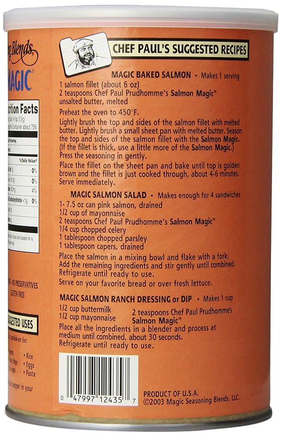 Magic Seasoning Blends Salmon Magic Seasoning Blend 24-Ounce Canister (Pack of 4)