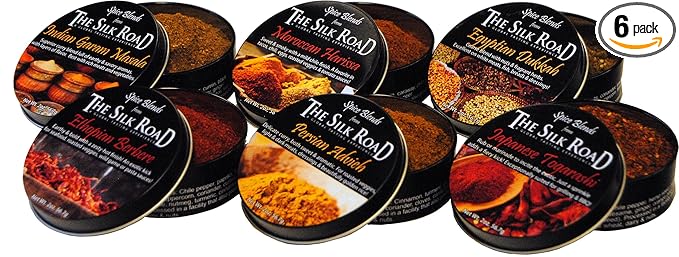 Exotic Spice Blends 6-Pack Gift Set from The Silk Road Restaurant No Salt | All Natural Seasoning | Vegan | Gluten Free Ingredients | NON-GMO | No Preservatives