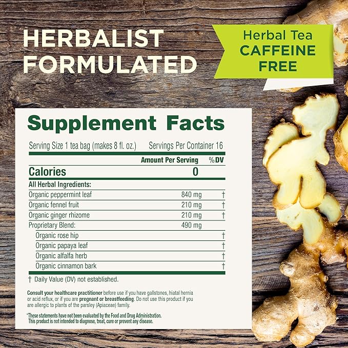 Traditional Medicinals Organic Belly Comfort Peppermint Tea Kosher Non-GMO Caffeine-Free Compostable - 96 Tea Bags (6 Pack)
