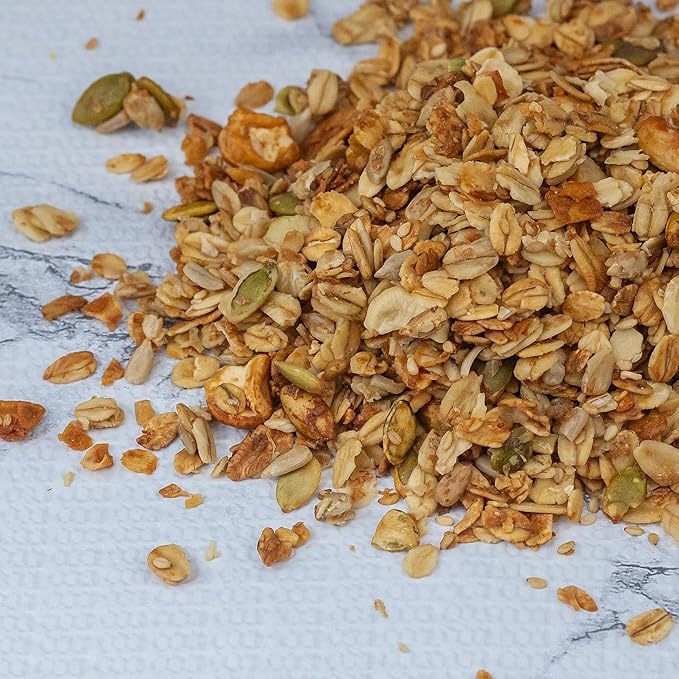 Survival Grocery Organic Ancient Grain Survival Granola™ - Gluten Free Non-GMO No Added Sugar High Protein Snack With Nuts Seeds Coconut and Honey - Ideal for Breakfast Cereal Yogurt or Snack
