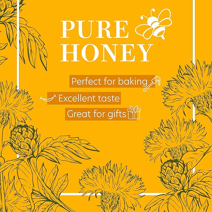 Don Victor Pure Honey with Comb 16 oz. Glass Globe Jar Edible Honeycomb Included Alternative Sweetener Perfectly Sweet Gift for Teachers