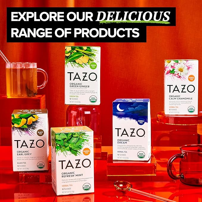TAZO Tea Bags Regenerative Organic Zen Calm Chamomile &amp Herbal Organic Dream 16 CT (1ea) (Variety Pack)