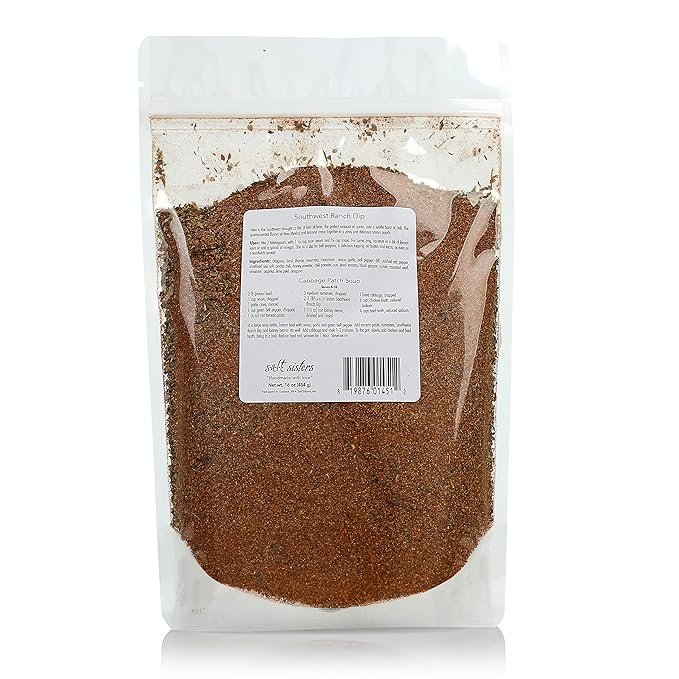s.a.l.t. sisters Southwest Ranch Dip | All-Natural Gluten Free MSG Free Non-GMO | Herbal Seasoning for Sour Cream &amp Mayonnaise | Versatile Use for Rubs and Dressings | 1lb
