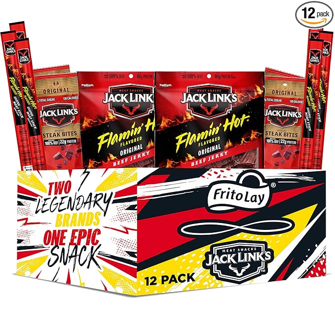 Frito Lay Jack Link's Meats Hot &amp Spicy Sampler Variety Pack (Pack of 12)