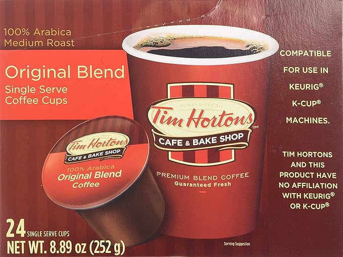 Tim Hortons Single Serve Original Blend Coffee 24 Count (Pack of 2)