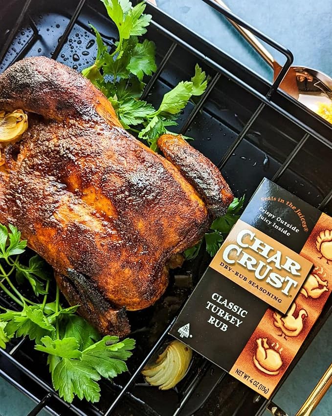 Char Crust Classic Turkey Rub | No Brine Needed | All-in-one seasonings | Perfect for Turkey Poultry and Potatoes | Signature Crust that Seals in the Juices 20 Ounce Chef Shaker Jar (Pack of 1)