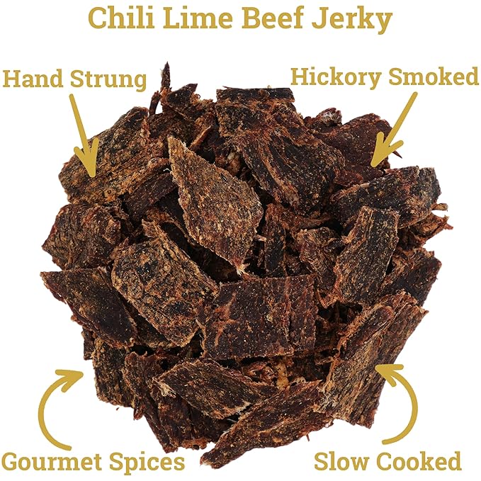 Lone Star Chili Lime Flavored Beef Jerky - 1 Pound Resealable Bag - Hickory Smoked Handcrafted Flavor - High Protein Healthy Meat Snack