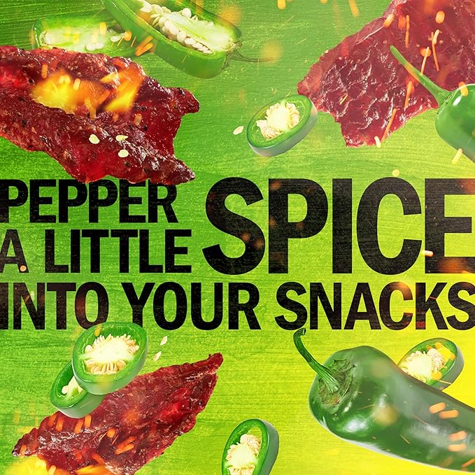 Jack Link's Jalapeño Beef Jerky Multipack - (10 Pack) 1.25 oz Bags - Ready to Eat Real Meat Protein Snacks - 12g Protein per Serving - Made with 100% Real Beef