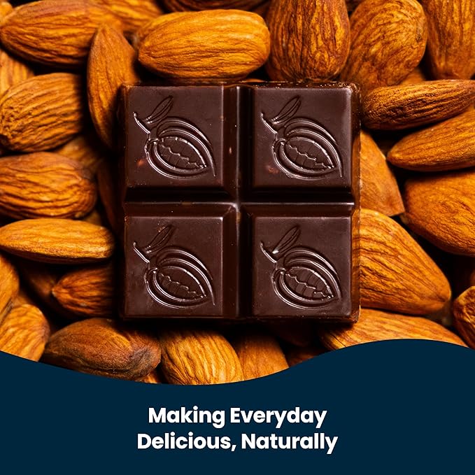 Chocxo Dark Milk Chocolate Toffee Almond &amp Sea Salt Snaps - Lower Sugar 69% Organic Cacao NonGMO Keto Gluten Free Kosher. No Artificial Sweeteners/Sugar Alcohols 3.45 oz (Pack of 6)