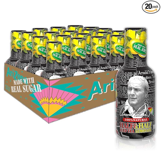 Arizona Arnold Palmer Half Tea Lemonade 16.9 Fl Oz Pack Of 20