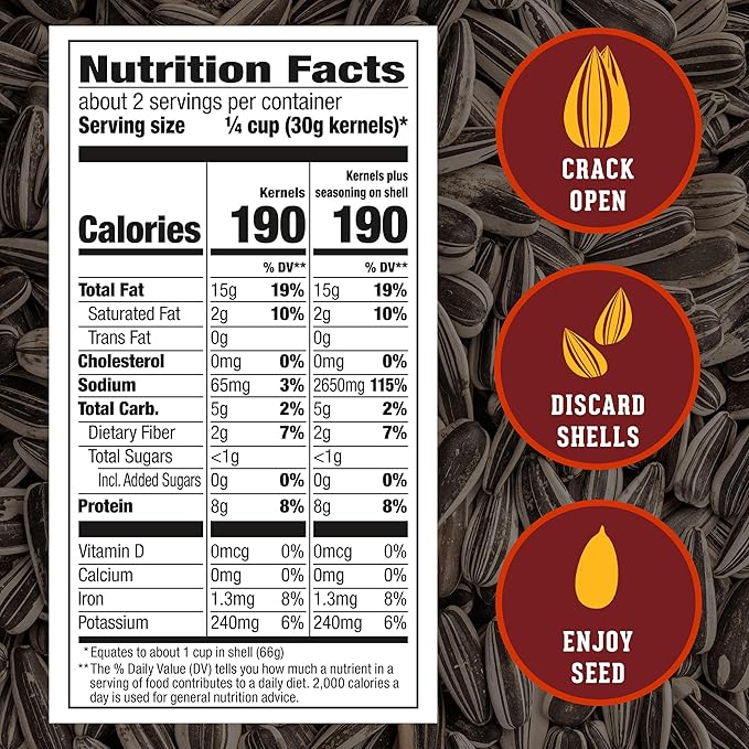 DAVID SEEDS Roasted and Salted Bar-B-Q Jumbo Sunflower Seeds 5.25 oz 12 Pack
