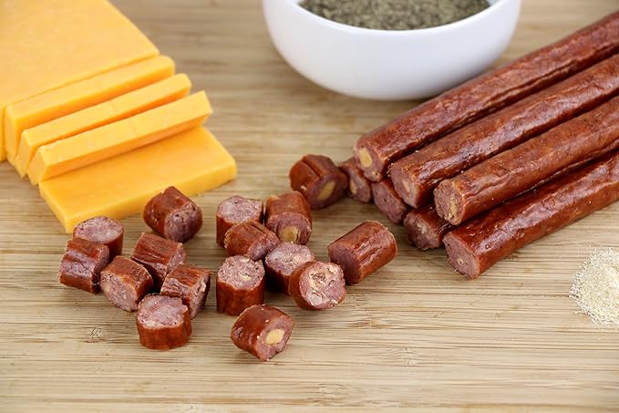 Wenzel’s Farm Beef with Cheddar Sticks │Snack Sticks │ Flavorful Naturally Smoked │ High Protein Low Carb │ No MSG Fillers Binders Artificial Colors │ Gluten Free | 32 sticks (16 packs of 2)