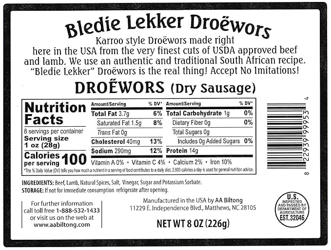 Bledie Lekker® Biltong Droewors Bundle (8oz + 8oz) real South African style