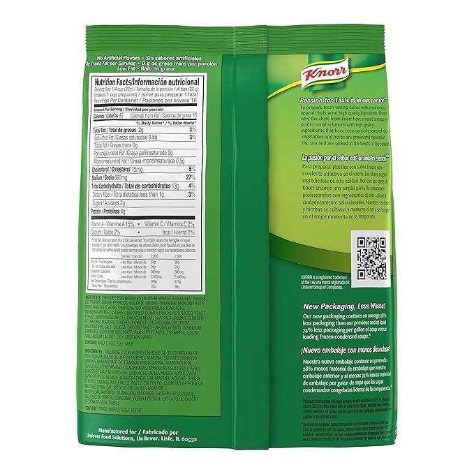 Knorr Professional Soup du Jour Chicken Noodle Soup Mix No added MSG 0g Trans Fat per Serving Just Add Water 13.3 oz Pack of 4
