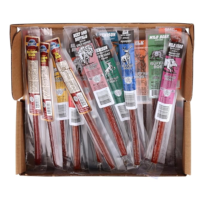 Jerky Dynasty Big Game 15-Piece Jerky Variety Pack - Assorted Meat Snack Box with Beef Jerky Buffalo Elk Wild Boar &amp More - Unique Present for Men or for Snack