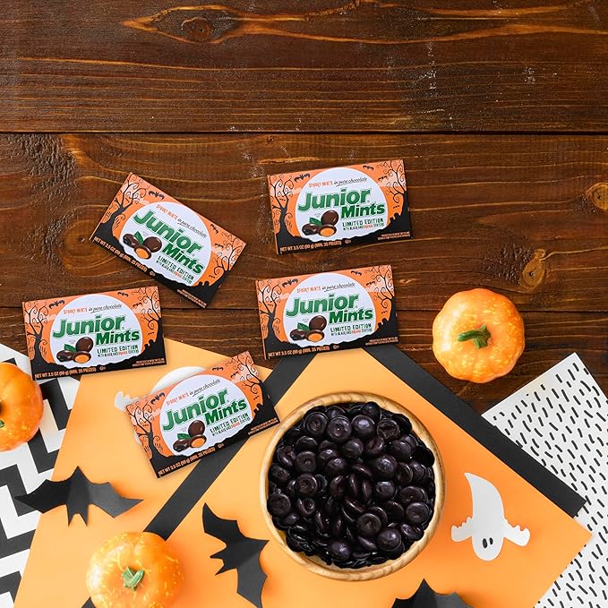 Spooky Halloween Candy 6-Pack Limited Edition Black &amp Orange Centers Dark Chocolate Mint Treats Trick-or-Treat &amp Haunted Movie Theatre Boxes Halloween Party Favors Gluten-Free &amp Peanu