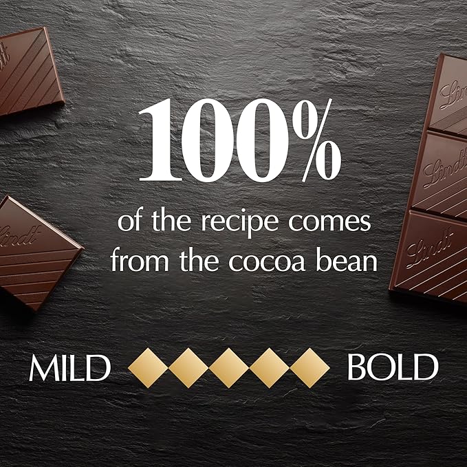Lindt EXCELLENCE 100% Cocoa Dark Chocolate Bar Dark Chocolate Candy 1.7 oz. (18 Pack)