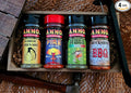 AMMO® Spice Rubs BBQ Grilling Starter Kit 4 Pack Varity Seasoning Barbecue Spices - Ultimate Grilling Accessories Set - Gift Kit for Barbecues Grilling and Smoking USA Proud