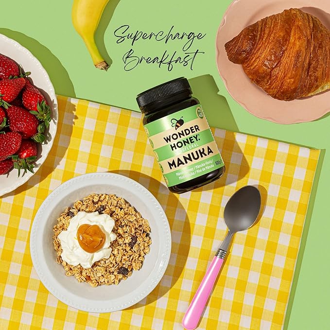Wonder Honey Raw Manuka Honey New Zealand MGO400 (13+) Tested for 26 Markers Traceable Natural Soothing for Sore Throat Cough - Aids Digestion - Triple Sealed for safety in a Protective Box (1.1lb)