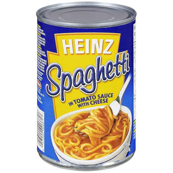 Heinz Spaghetti in Tomato Sauce with Cheese 398mL/13.5 fl. oz. (Pack of 24) {Imported from Canada}