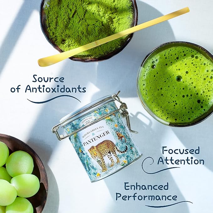 Organic Ceremonial Grade Matcha | Emerald Green Creamy &amp Sweet (for a matcha) | Japanese - First Harvest -Hand Picked - Stone Milled | By Pantenger