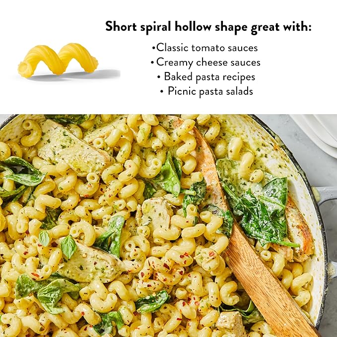 DeLallo Cavatappi Pasta 1 Pound Bag 8 Pack Spiral Shape Noodles Made in Italy Cooks Al Dente Made with Durum Wheat Semolina Flour