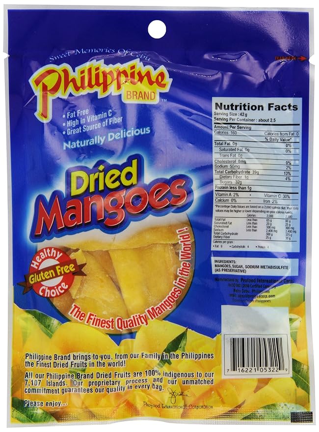 Philippine BRAND Dried Mangoes 3.5-Ounce (Pack of 25)