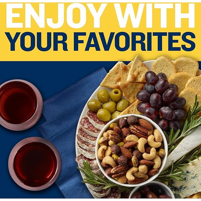 PLANTERS Deluxe Mixed Nuts with Sea Salt 27 oz Resealable Container - Variety Mixed Nuts Snacks with Cashews Almonds Pecans Pistachios &amp Hazelnuts - Energy Boost - Kosher