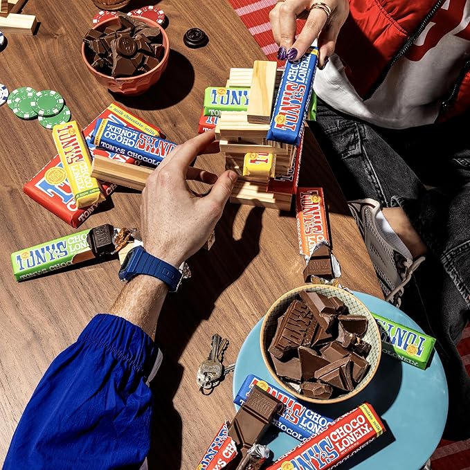 Tony’s Chocolonely Belgian Milk Chocolate Candy Bar Pure Chocolate Bars for Snacks Party Favors Gifts or Gift Basket 32% Cacao Made From Quality Fairtrade Cocoa 20 Bars 1.76 Oz Each
