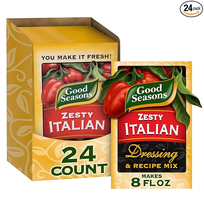 Good Seasons Zesty Italian Dressing &amp Recipe Seasoning Mix (24 Ct Pack 0.6 Oz Packets)