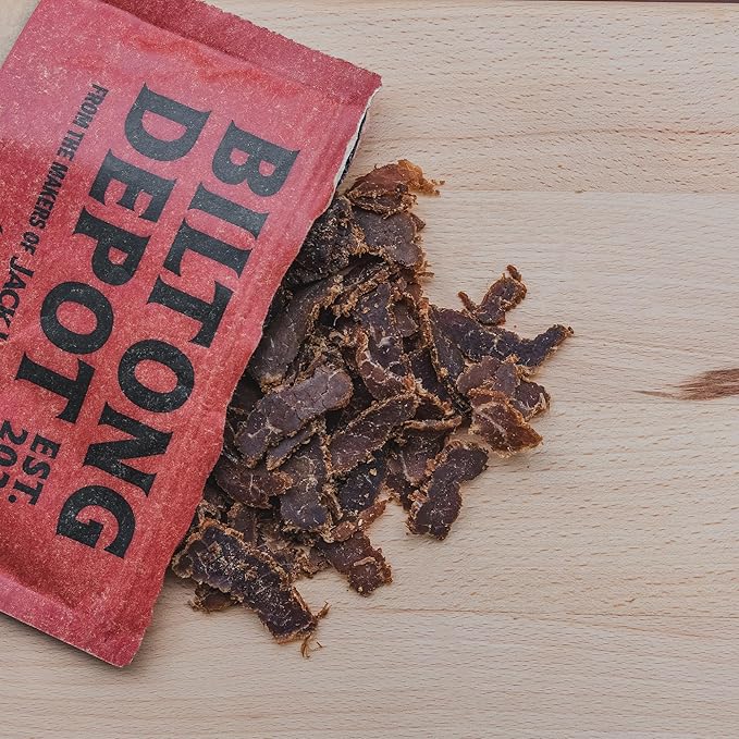 Biltong Depot Original Lean Biltong Slices Bundle - 3oz (3 Pack) | Air-Dried Beef Jerky Snack | High Protein | Zero Sugar | Keto &amp Paleo Friendly | Gluten Free | No Artificial Preservatives | No M