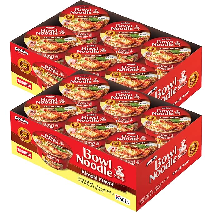 Paldo Kimchi Noodle Soup 3.03oz Cup (Pack of 12)