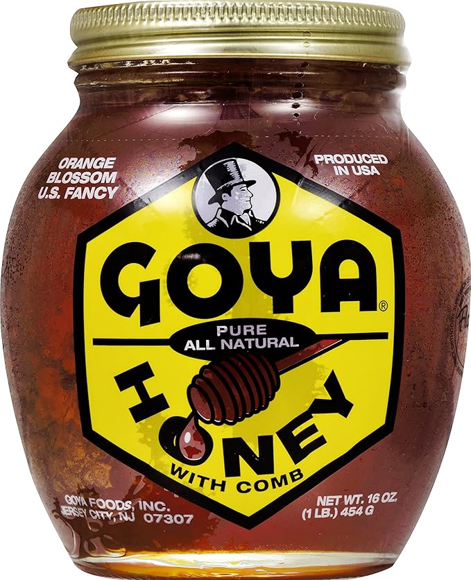 Goya Foods Pure Orange Blossom Honey with Comb All Natural 16 Ounce (Pack of 12)
