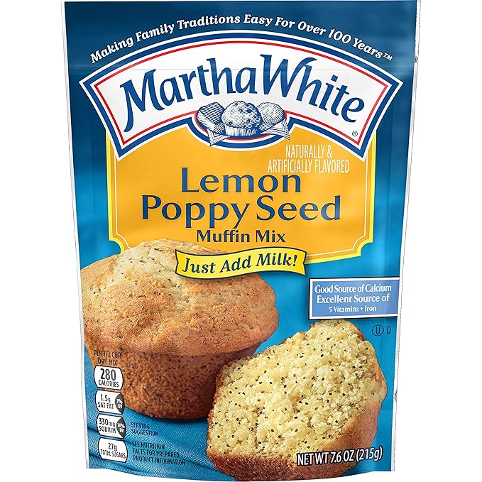 Martha White Lemon Poppy Seed Muffin Mix 7.6 Ounce