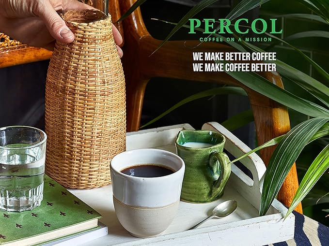 PERCOL Smooth Colombian Instant Coffee Easy Drinking Flavor 100% Arabica Beans Freeze-Dried - Light Strength 3.5 oz 1 Pk