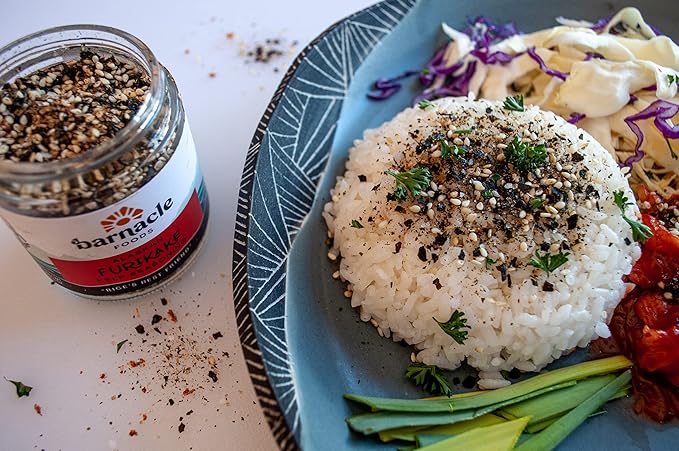 Barnacle Foods Furikake Kelp Seasoning | 2.5 oz. | Japanese Inspired Rice Seasoning | Seaweed Seasoning For Rice Seafood Meats Salads &amp Popcorn | Made in Alaska | 2 Pack