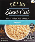 Better Oats Steel Cut Oats with Flax Classic 10 Pouches 11.6 oz (Pack of 2)