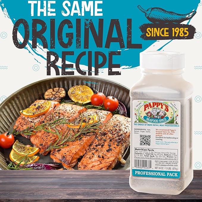 Pappy's Seafood Spice - Perfect Seasoning for Grilled Fish Shrimp Crab Lobster and Seafood Boils | Ideal for Blackened Fried and Baked Seafood Dishes