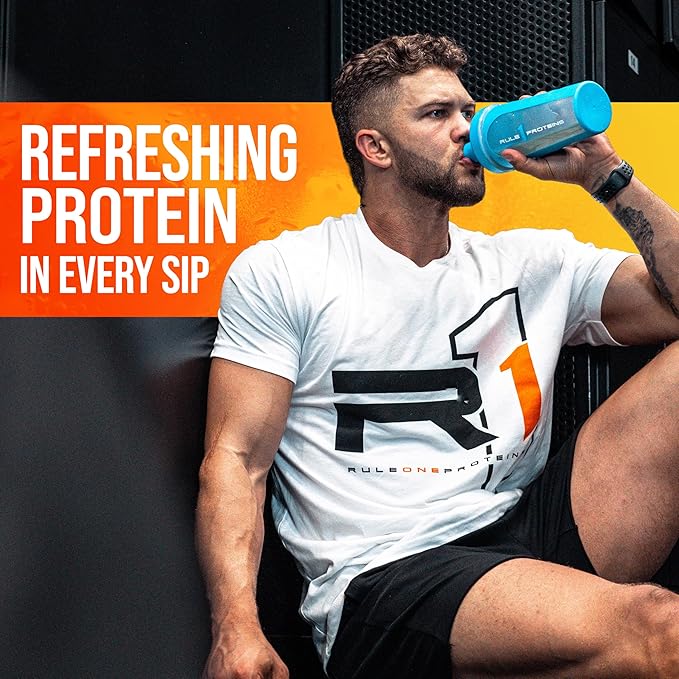 Rule 1 Proteins Clear Whey Isolate - 20g All-Whey Isolate Protein Mix Over 9g EAAs 90 Calories Zero Sugar Easy to Digest Light Crisp and Refreshing Taste (27 Servings Peach Mango)