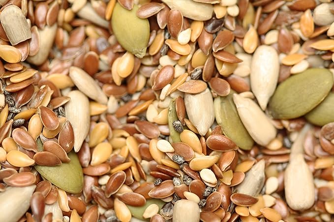 Yupik Organic Super 6 Seeds Mix 2.2 lb (35.2 oz) Pack of 6 GMO-Free Kosher Vegan Rich in Fiber Nutritious Snack &amp Topping Brown &amp Golden Flax Sunflower Sesame Chia &amp Pumpkin See