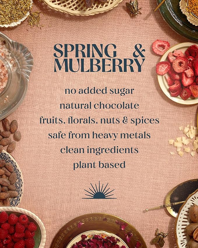 Spring &amp Mulberry Healthy Dark Chocolate Bars Sugar Free - Date Sweetened Chocolate Gift Box - Healthy Bars Gluten Free &amp Vegan - Essence Holiday Chocolates Gift Set