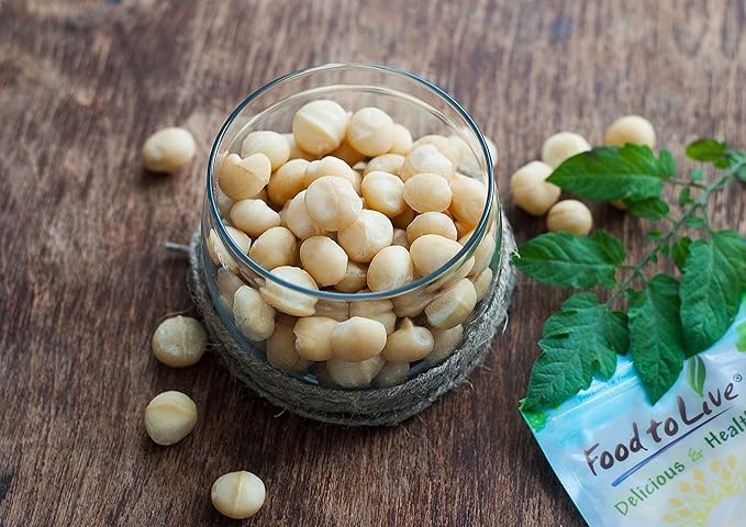 Food to Live Organic Whole Macadamia Nuts 2 Pounds – Non-GMO Raw Shelled Unsalted Kosher Vegan Bulk. Keto Snack. Buttery Flavor. Good Source of Fiber Healthy Fats. Perfect for Desserts.